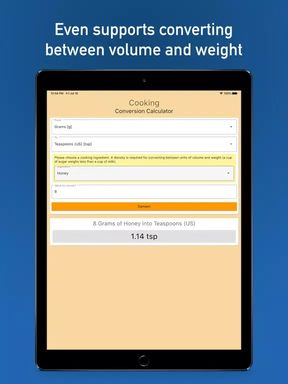 Cooking Conversion Calculator iPad  Ekran Görüntüleri