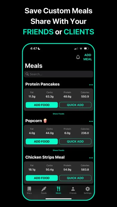 ภาพหน้าจอของ Diet Dashboard: Calorie Logger