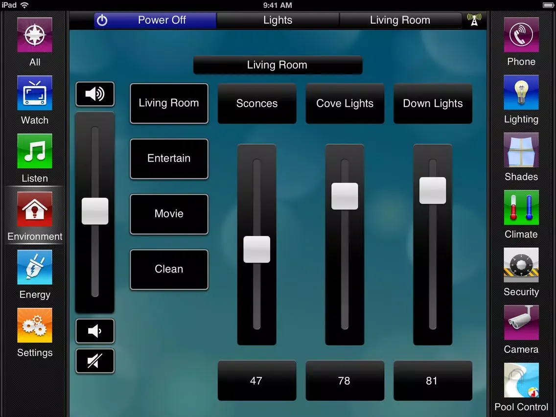 Savant TrueControl iPad  Screenshots