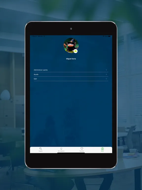 Tangkapan layar Coworkey iPad 
