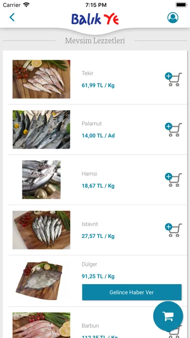 Zrzuty ekranu BalıkYe - Online Balık Marketi