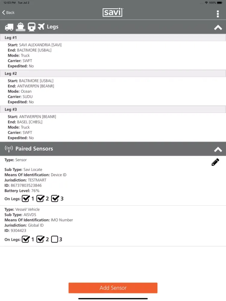 Zrzuty ekranu Savi Visibility For Operations iPad 