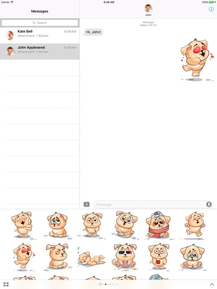 Dog - Stickers for iMessage iPad Screenshots