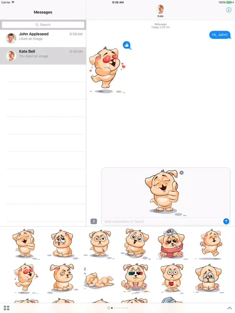 Dog - Stickers for iMessage iPad Screenshots