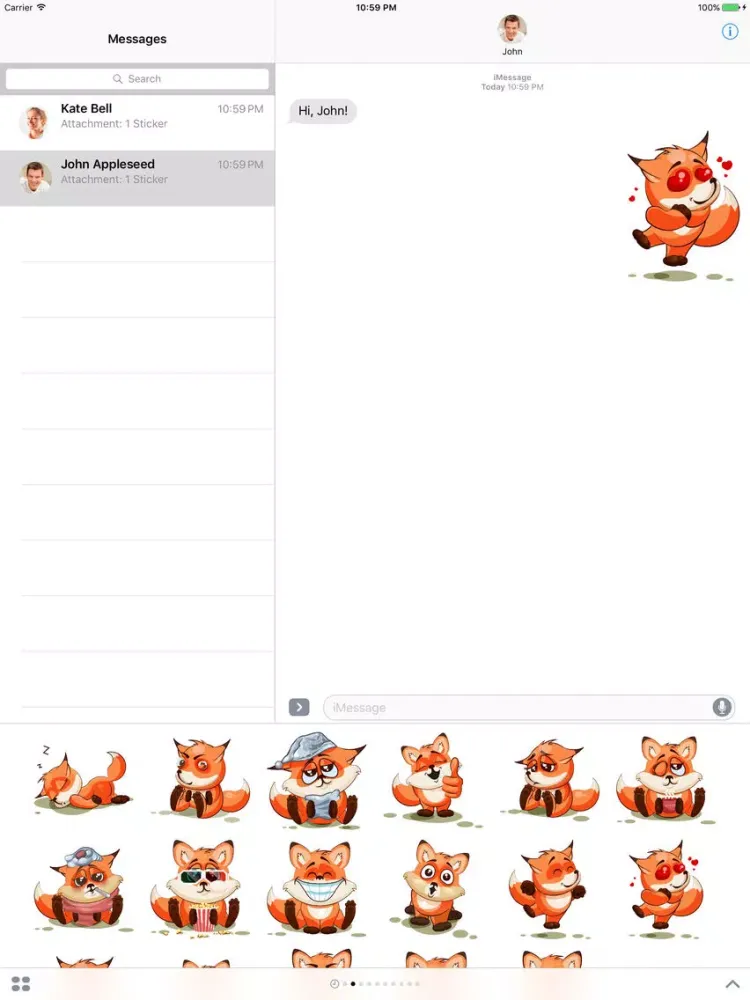 Fox - Stickers for iMessage iPad  스크린샷