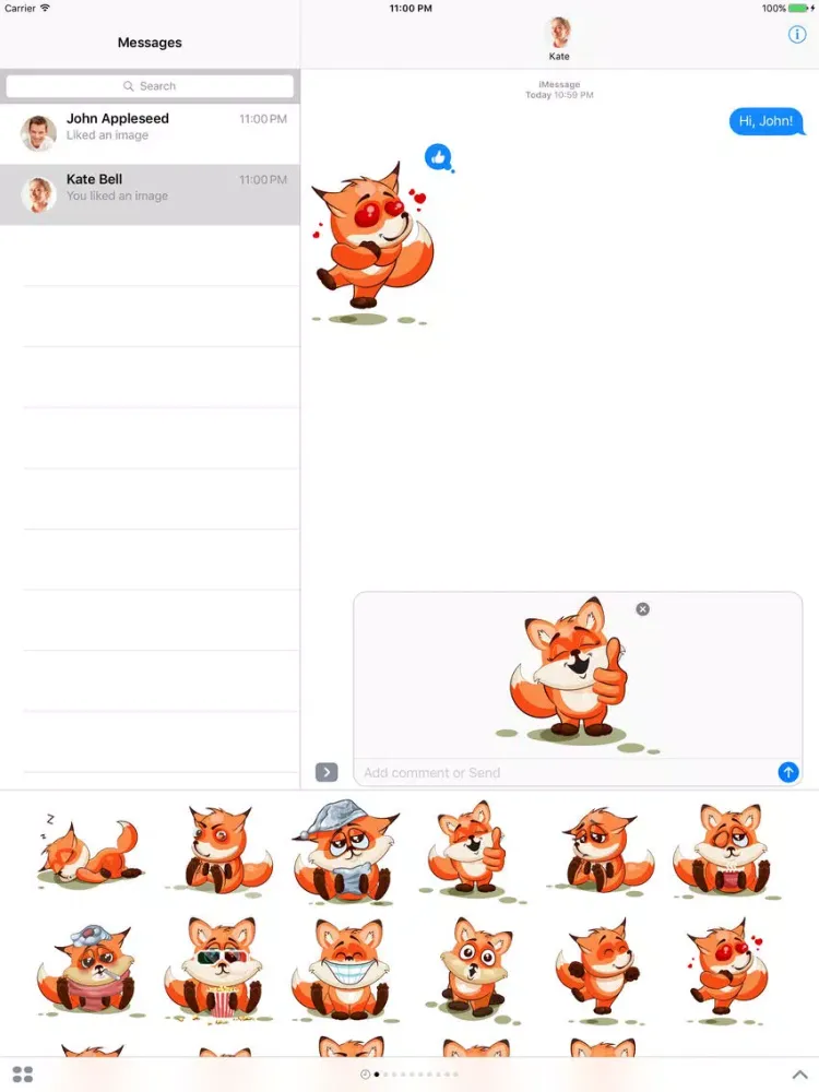Fox - Stickers for iMessage iPad  스크린샷