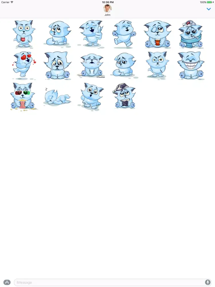 Capturas de tela do White Cat - Stickers for iMessage iPad 