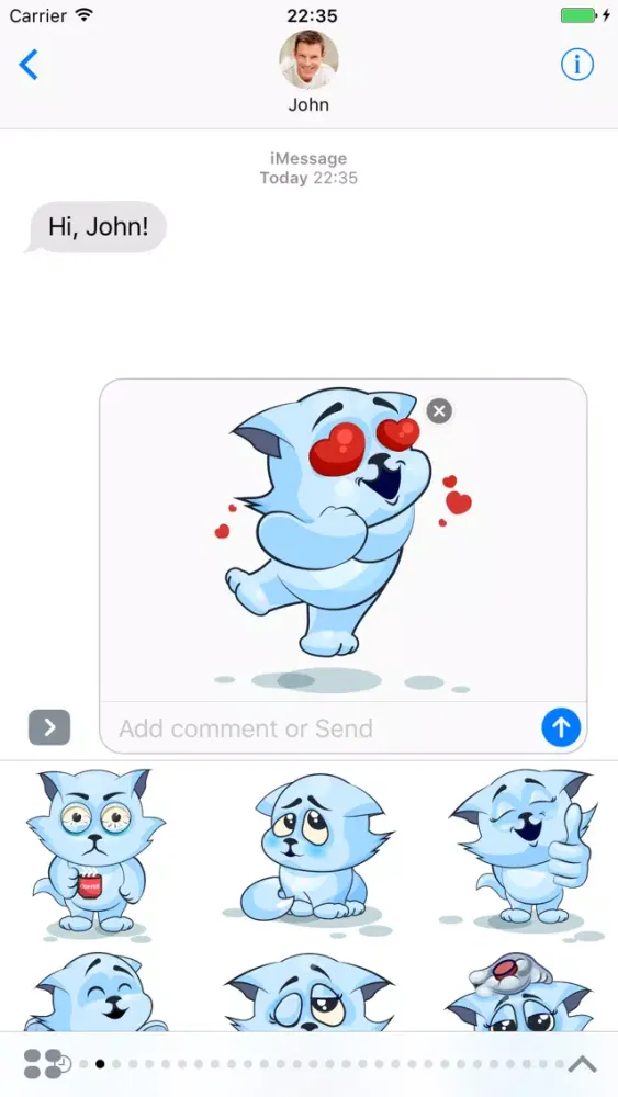 Capturas de tela do White Cat - Stickers for iMessage