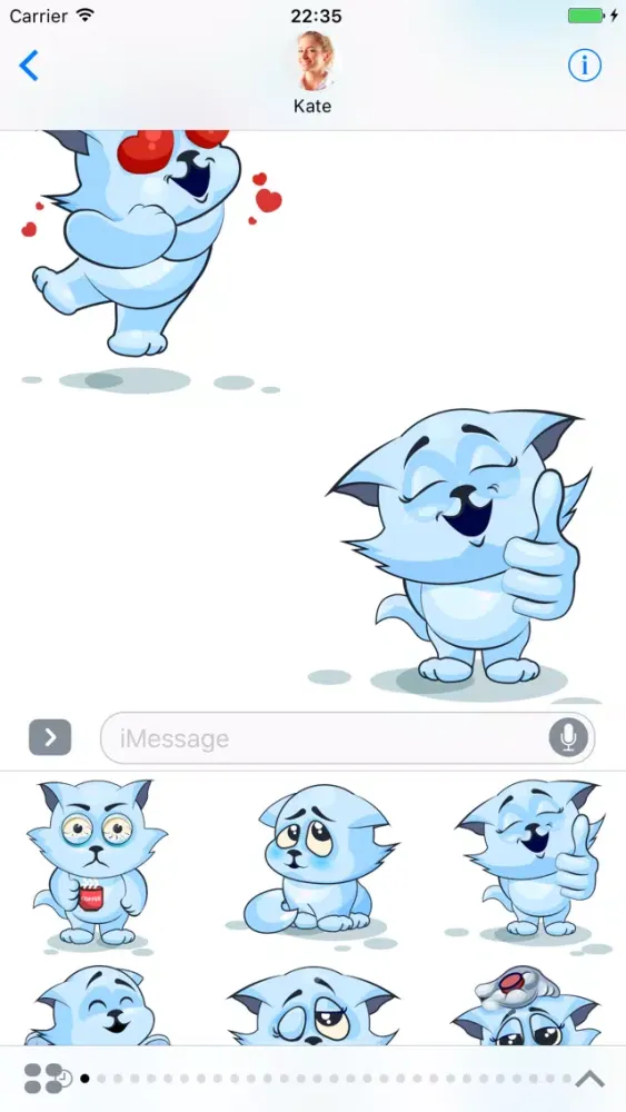 Capturas de tela do White Cat - Stickers for iMessage