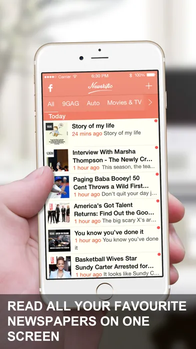 Zrzuty ekranu Newsrific: A Free RSS News Digest Feed Reader App with Yahoo Feeds