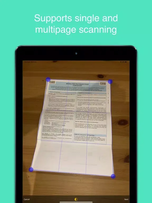 Capturas de tela do Scanner iPad 