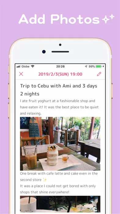 日記note - かわいいパスワード日記帳アプリ Screenshots