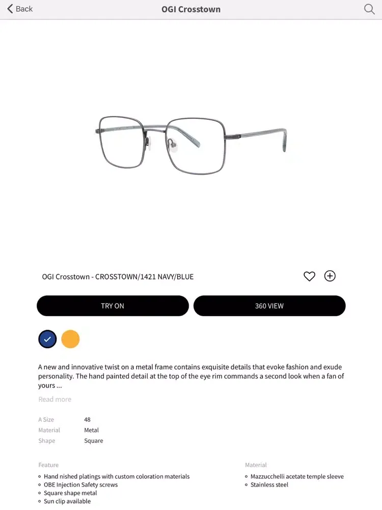 Ảnh chụp màn hình của Optical Foundry iPad 
