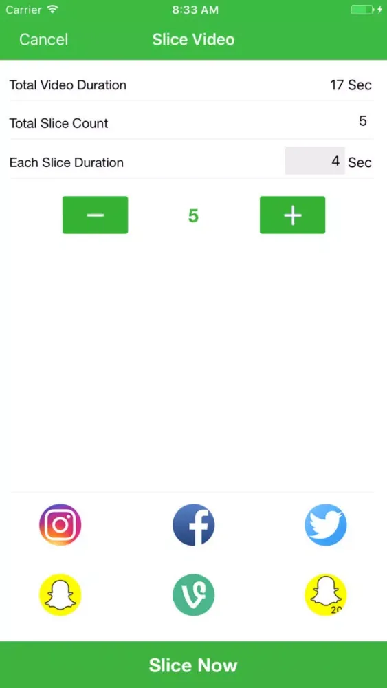 Ảnh chụp màn hình của Video Slicer for iPhone and iPad