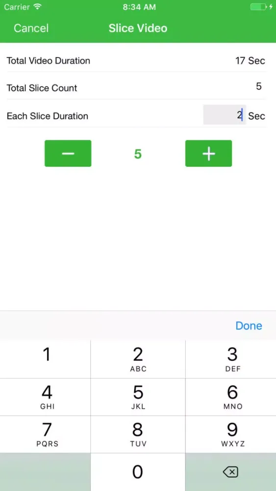 Ảnh chụp màn hình của Video Slicer for iPhone and iPad