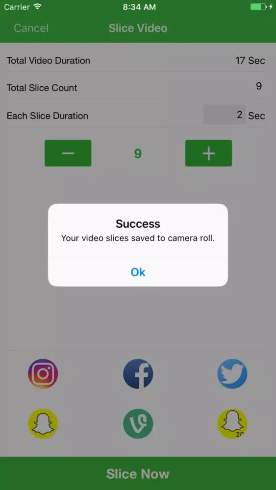 Ảnh chụp màn hình của Video Slicer for iPhone and iPad