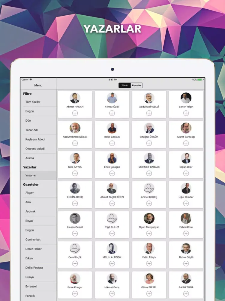 تصاویر Makale App - Köşe Yazıları iPad 