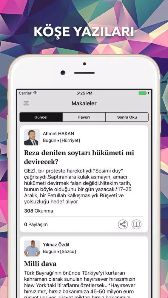 تصاویر Makale App - Köşe Yazıları