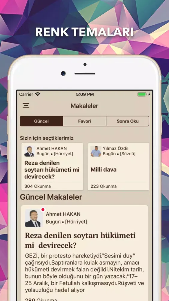 تصاویر Makale App - Köşe Yazıları