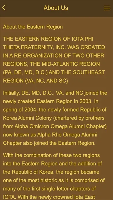 Ảnh chụp màn hình của Iota Phi Theta Eastern Region