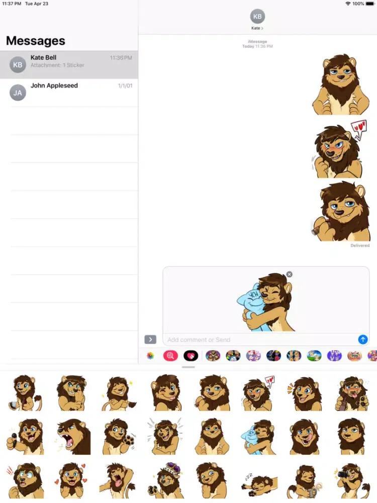 Lion Adorable pack stickers iPad  Screenshots