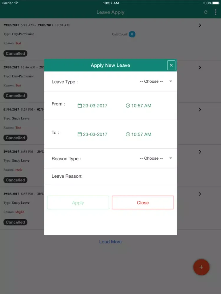 Tangkapan layar KCT Hostel App - Student iPad 