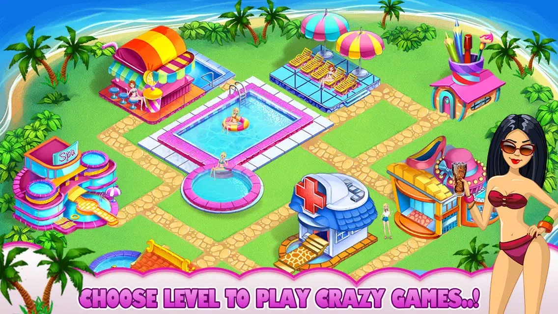Tangkapan layar Pool Party Splash - Crazy Princess Swimming - VIP Girls Game