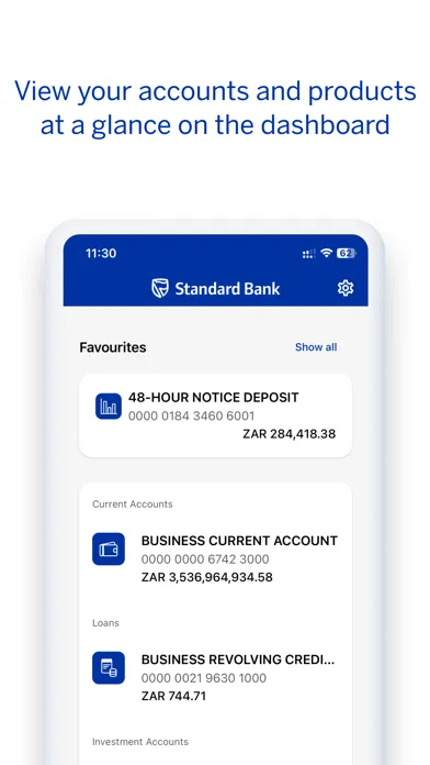 Tangkapan skrin Standard Bank Business Banking