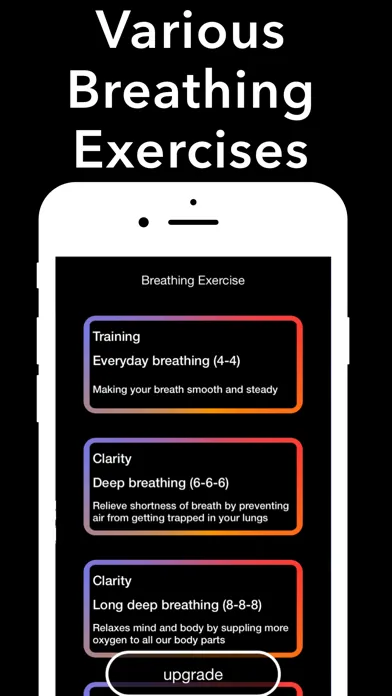 Capturas de tela do Paced breathing exercises zone