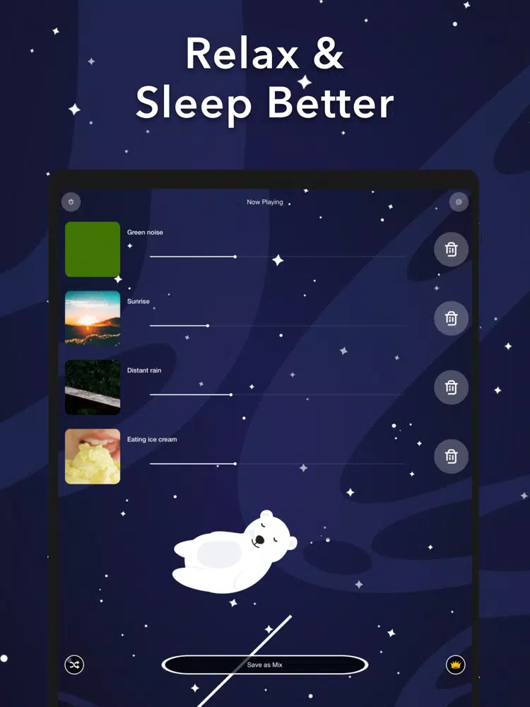 Sleeping sounds Relax & Sleep iPad 应用截图