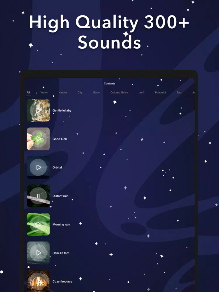 Sleeping sounds Relax & Sleep iPad 应用截图