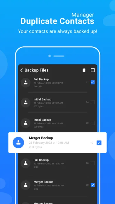 Tangkapan skrin My Contacts Backup + Transfer