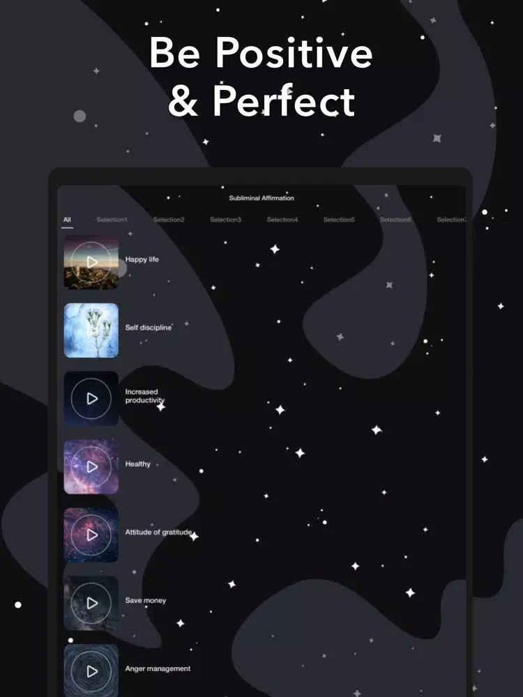 Capturas de tela do Subliminal Affirmations iPad 