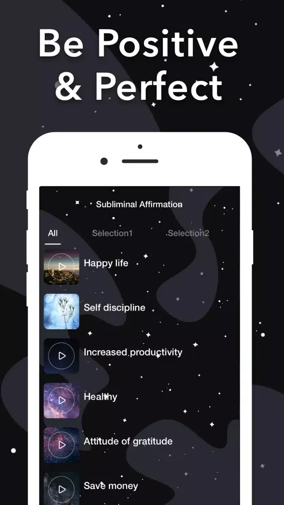 Capturas de tela do Subliminal Affirmations