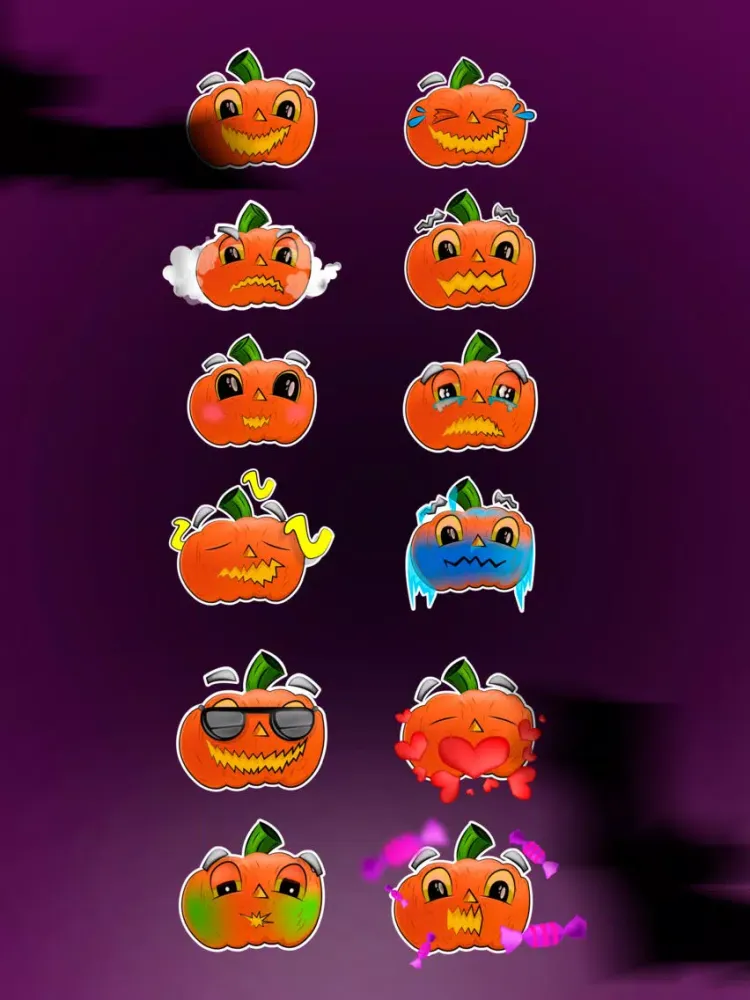 ภาพหน้าจอของ Halloween Pumpkins - Stickers iPad 