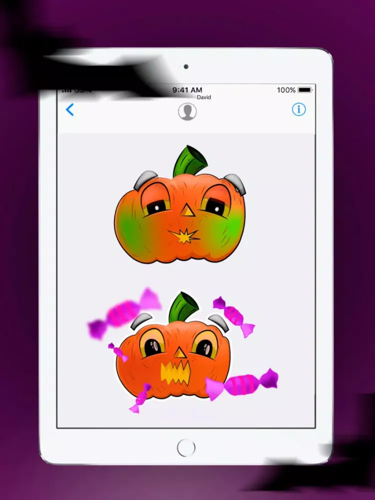 ภาพหน้าจอของ Halloween Pumpkins - Stickers iPad 