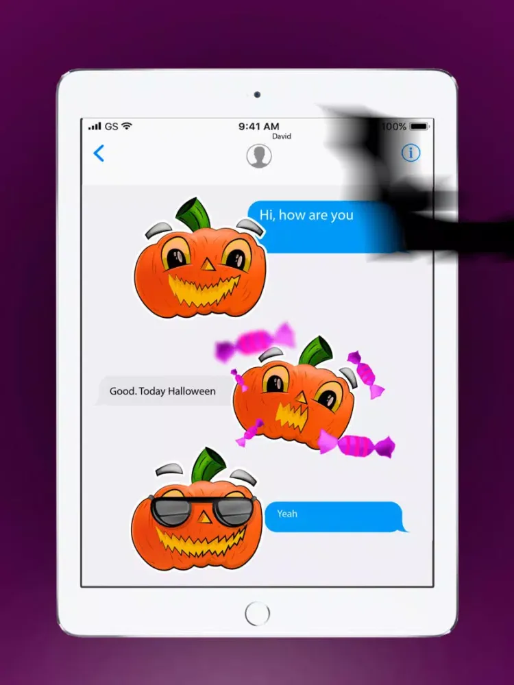ภาพหน้าจอของ Halloween Pumpkins - Stickers iPad 