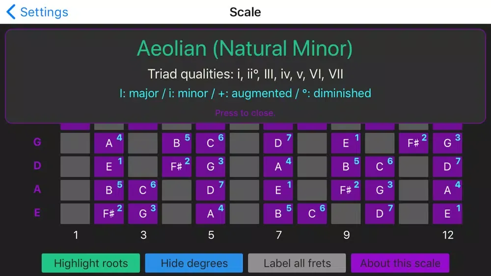 Guitar Scale Finder স্ক্রিনশট