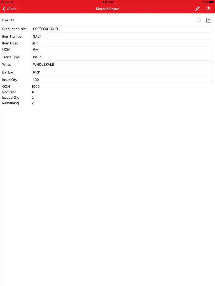 xScan for Acumatica iPad  Ekran Görüntüleri