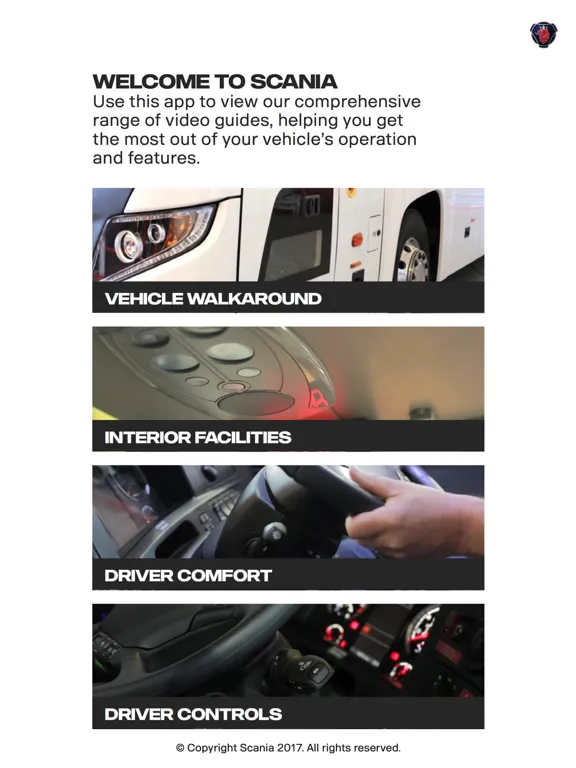 Capturas de tela do Your Scania Coach iPad 