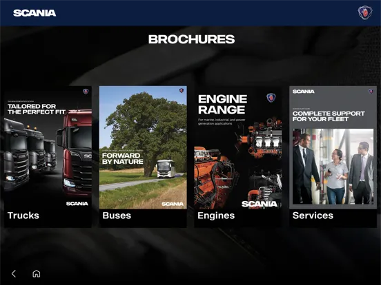 Ảnh chụp màn hình của Scania Marketing Tool iPad 