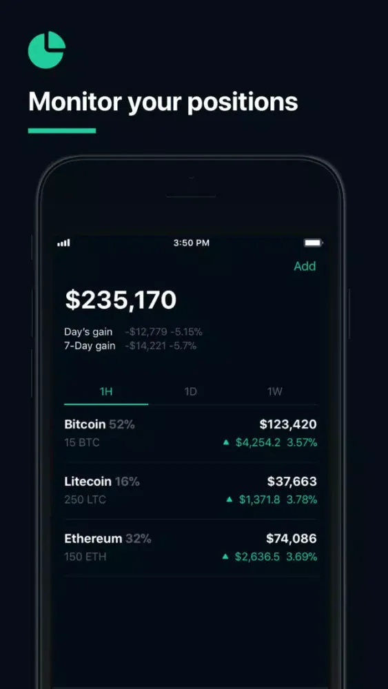 Uptrend - Bitcoin Ticker Screenshots