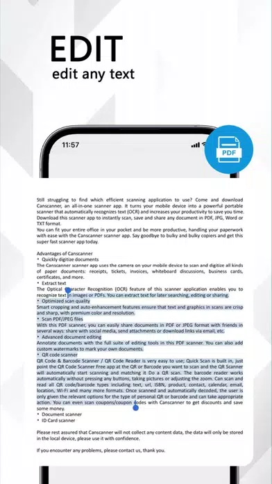Scanner PDF OCR QR Code App应用截图