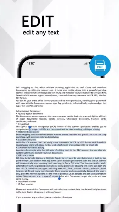 Screenshot di Scanner PDF OCR QR Code App