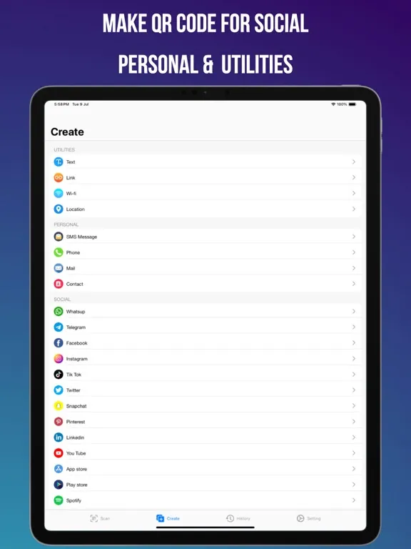 QR Scanner & QR Maker iPad  스크린샷