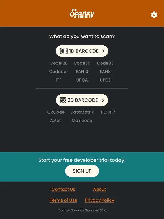 Scanzy SDK Demo iPad 应用截图