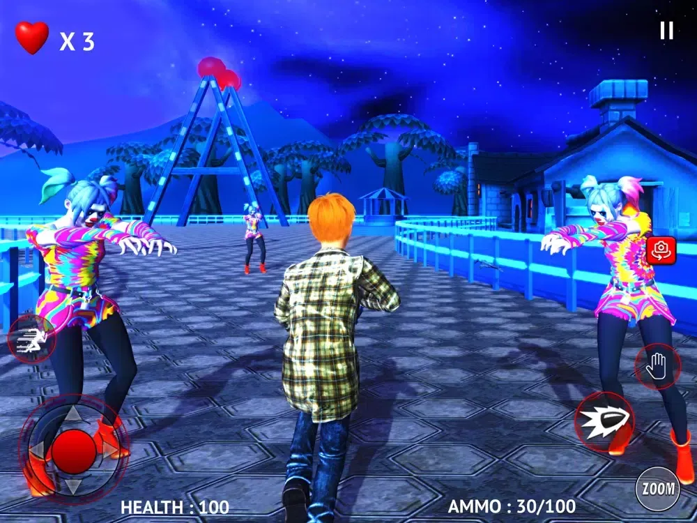 Scary Tie Dye Clown Girl Game iPad 应用截图