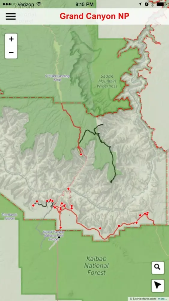 Screenshot di Grand Canyon National Park POI Map