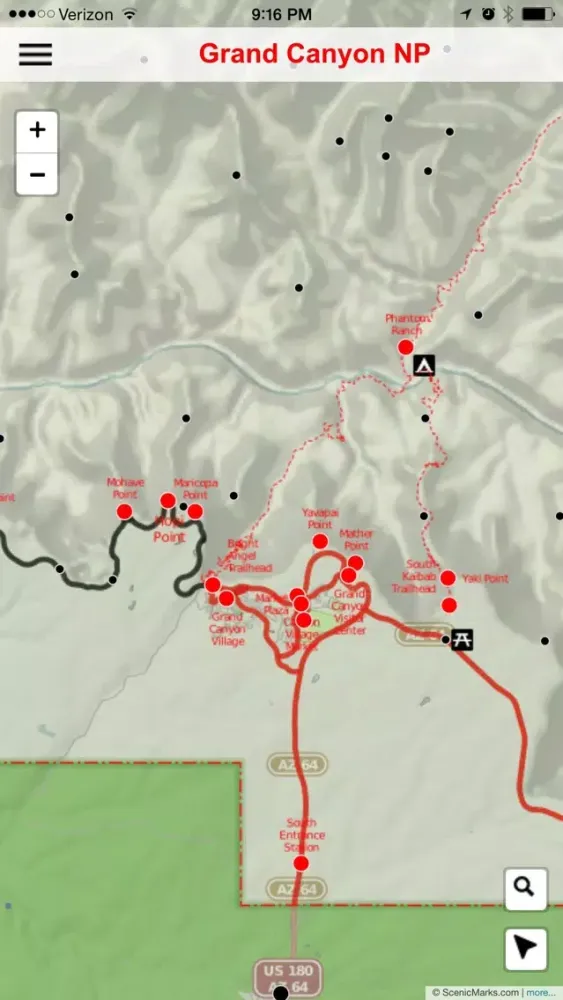 Screenshot di Grand Canyon National Park POI Map