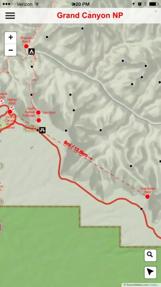 Screenshot di Grand Canyon National Park POI Map